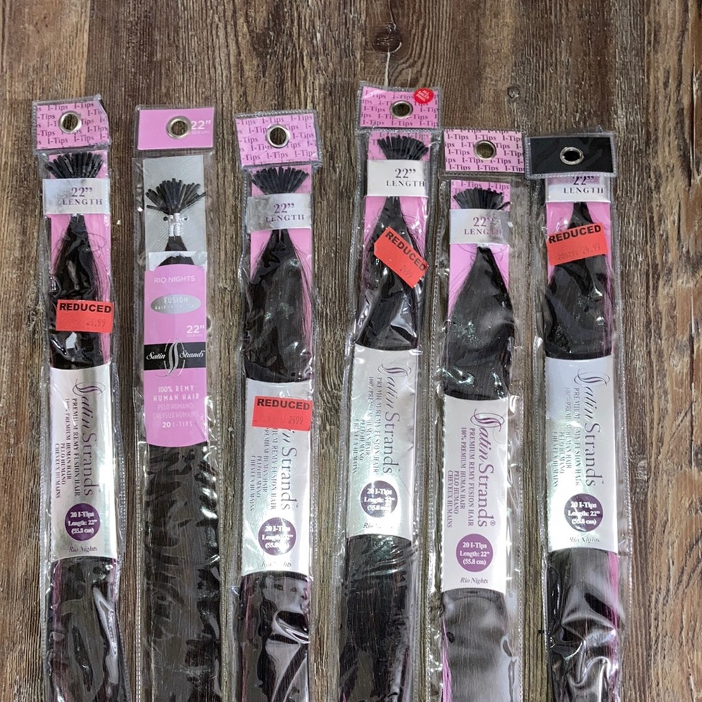 6 22” Satin Strands I-Tips Human Hair Extensions RIO Nights